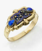 Ювелирные изделия. A bangle with blue enamel and rose-cut diamonds