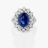 An entourage ring with sapphire and brilliant-cut diamonds - фото 2
