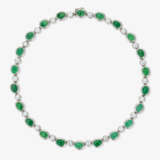 A necklace and bangle with brilliant-cut diamonds and emeralds - фото 2