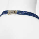A three-strand Collier-de-chien made of sapphire rondelles with brilliant-cut diamonds - photo 3
