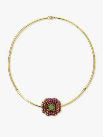 A necklace and ring with rubies, sapphires, and emeralds - photo 3