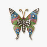 A historical butterfly brooch decorated with plique-à-jour enamel and diamonds - фото 1