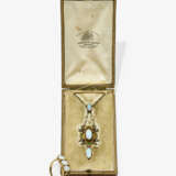 A necklace with crystal opals, diamonds, diopsides and small pearls, and a ring with crystal opals and tiny rubies - фото 4
