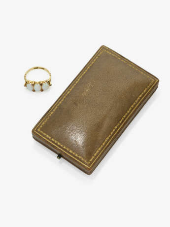 A necklace with crystal opals, diamonds, diopsides and small pearls, and a ring with crystal opals and tiny rubies - фото 5 A necklace with crystal opals, diamonds, diopsides and small pearls, and a ring with crystal opals and tiny rubies - фото 5