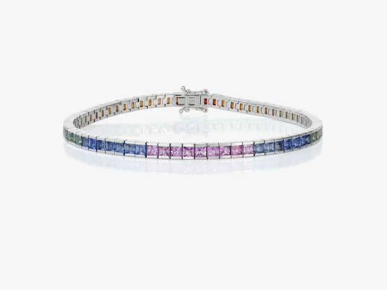 A Rivière bracelet with multi-coloured sapphires - фото 1