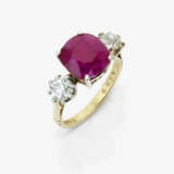 An eternity ring set with a natural Burmese ruby and diamonds - фото 1