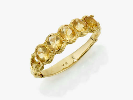 A bangle with large citrines - photo 1