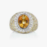 Ring mit Citrin, gelben Saphiren und Brillanten - Foto 2