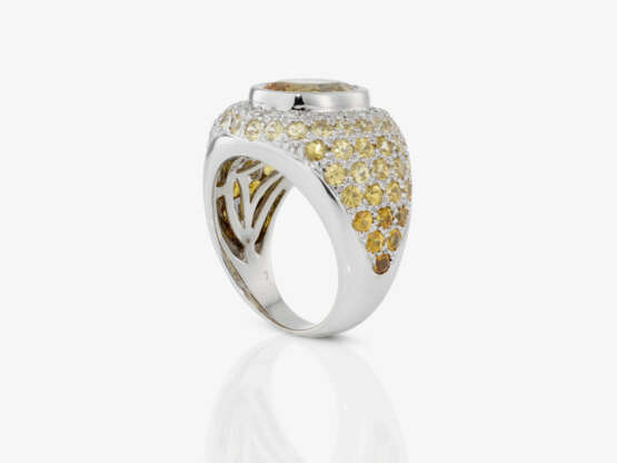 Ring mit Citrin, gelben Saphiren und Brillanten - Foto 3 Ring mit Citrin, gelben Saphiren und Brillanten - Foto 3