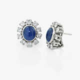Earrings, ring, and a white gold bracelet with diamonds and sapphires - photo 5
