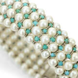 A bangle with cultured pearls and turquoises - фото 2