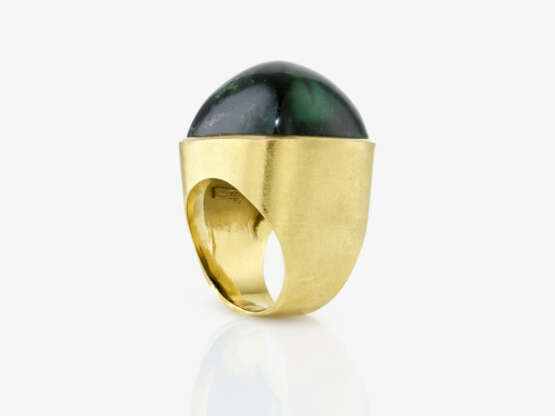 A band ring with a large tourmaline - фото 2