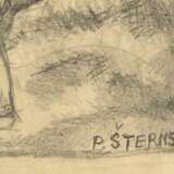 &OElig;uvres au Mus&eacute;e d&amp;39;art national Black pencil watercolor Early 20th century - photo 2