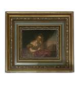 Обзор. Европейская школа, начало XIX века, портрет дворянки, масло на доске. 