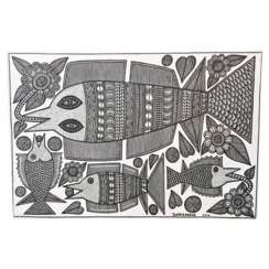 Fishes, John KAUAGE, Acrylic on canvas, Papua New Guinea, 2013