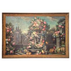 Large still life painting, Italian School, oil on canvas, 18th century