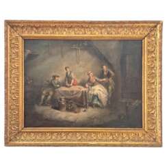 Daily scene of servants, oil on canvas, 19th century