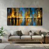 Картина маслом мерцание ночного города Евгения Дувакина Toile sur le sous-châssis Acrylique et huile Art abstrait Paysage urbain Russie 2025 - photo 5