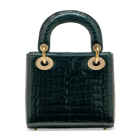 A SHINY FOREST GREEN ALLIGATOR MINI LADY DIOR WITH LIGHT GOLD HARDWARE - photo 3