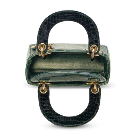 A SHINY FOREST GREEN ALLIGATOR MINI LADY DIOR WITH LIGHT GOLD HARDWARE - photo 5