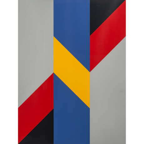 STANKOWSKI, ANTON (1906-1998, Prof.), "Blaue und gelbe, schwarze und rote Farbfelder vor Grau", - Foto 1