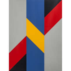 STANKOWSKI, ANTON (1906-1998, Prof.), "Blaue und gelbe, schwarze und rote Farbfelder vor Grau",