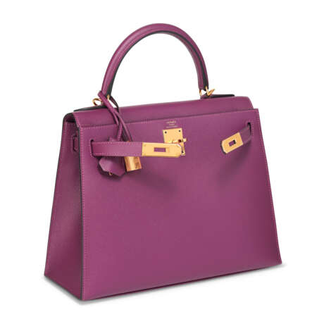 AN AN&#201;MONE EPSOM LEATHER SELLIER KELLY 28 WITH GOLD HARDWARE - Foto 2