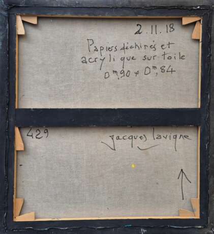Jacques Lavigne Sans titre papier d&eacute;chir&eacute; et acrylique sur toile 2018 21th century - photo 6