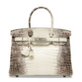 A RARE, MATTE WHITE HIMALAYA NILOTICUS CROCODILE BIRKIN 30 WITH PALLADIUM HARDWARE - Foto 1