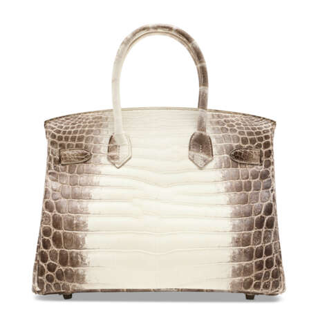 A RARE, MATTE WHITE HIMALAYA NILOTICUS CROCODILE BIRKIN 30 WITH PALLADIUM HARDWARE - Foto 3
