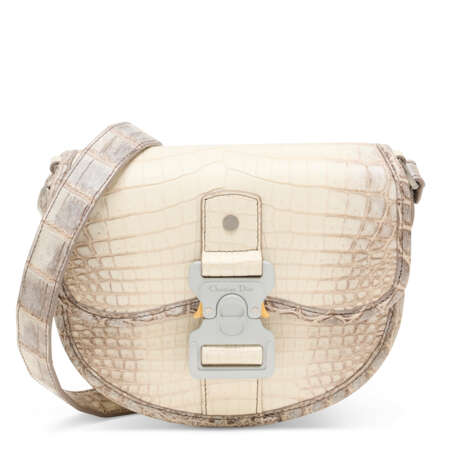 A MATTE WHITE HIMALAYA CROCODILE GALLOP MESSENGER BAG - Foto 1 A MATTE WHITE HIMALAYA CROCODILE GALLOP MESSENGER BAG - Foto 1