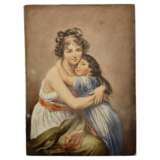 Porcelain painting of Madame Vig&eacute;e Le Brun and her daughter 19th century Napoleon III Late 19th century - photo 1