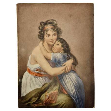 Porcelain painting of Madame Vig&eacute;e Le Brun and her daughter 19th century Napoleon III Late 19th century - photo 1