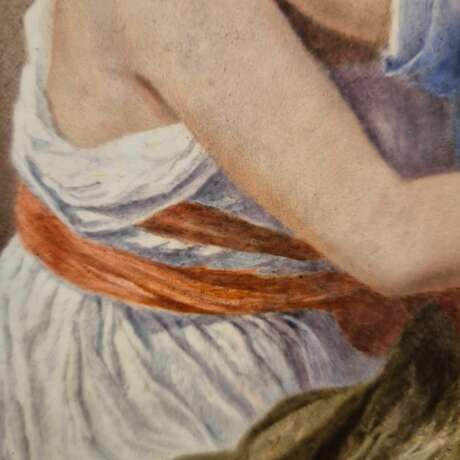 Porcelain painting of Madame Vig&eacute;e Le Brun and her daughter 19th century Napoleon III Late 19th century - photo 3