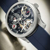 GREUBEL FORSEY. AN EXTREMELY RARE AND EXCEPTIONAL SEMI-SKELETONISED LIMITED EDITION TITANIUM WRISTWATCH WITH INCLINED DOUBLE TOURBILLON AND FIVE-DAY POWER RESERVE - photo 2