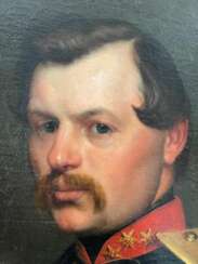 Portrait of an officer, signed Willem Geets, oil on canvas, 1867, 19th century