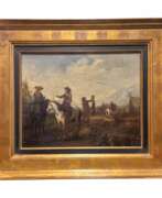 Overview. Court hunting scene, Flemish school of the late 17th century, Oil on canvas