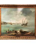 Обзор. Large Marine Oil-on-Canvas Breton Fisherman in Original Frame, 19th Century
