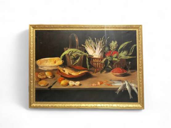 Large Still Life with Fish Oil-on-Canvas in Gilded Frame 152cm x 112cm Other style 19th century - photo 4