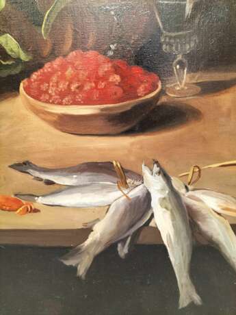 Large Still Life with Fish Oil-on-Canvas in Gilded Frame 152cm x 112cm Other style 19th century - photo 9