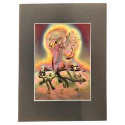 Flame Colored Copper Painting by Arthur UNGER. Signed.