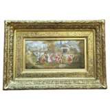 19th Century Porcelain Painting in Large Gilded Frame 19th century - photo 1