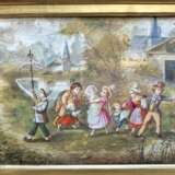 19th Century Porcelain Painting in Large Gilded Frame 19th century - photo 2