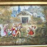 19th Century Porcelain Painting in Large Gilded Frame 19th century - photo 3