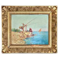 Orientalist Oil-on-Canvas Painting by Vincent Manago (1880&ndash;1936)