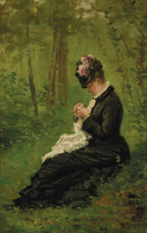 ÉCOLE FRANÇAISE VERS 1900, ENTOURAGE D'ALFRED STEVENS - фото 1