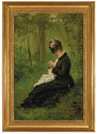 ÉCOLE FRANÇAISE VERS 1900, ENTOURAGE D'ALFRED STEVENS - фото 2