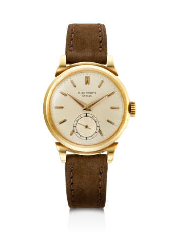 PATEK PHILIPPE, RETAILED BY SERPICO Y LAINO, YELLOW GOLD WRISTWATCH WITH SCROLL LUGS, REF. 1491 - photo 1
