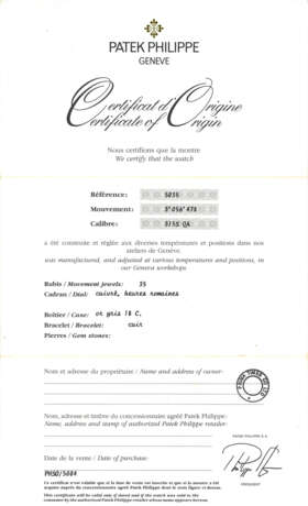 PATEK PHILIPPE, WHITE GOLD ANNUAL CALENDAR WRISTWATCH, REF. 5035G - Foto 5 PATEK PHILIPPE, WHITE GOLD ANNUAL CALENDAR WRISTWATCH, REF. 5035G - Foto 5