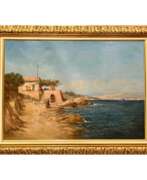 Overview. 19th Century Oil Painting of a French Coast by Emile Godchaux (1860-1938)